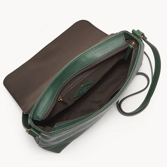 New Fossil Gabriella Medium Flap Crossbody Pine Green - Picture 3 of 4